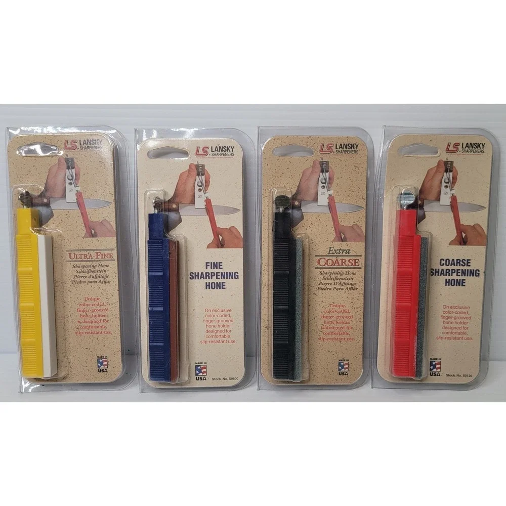 4 Lansky Sharpening Hone Knife Sharpener‎ Stones Ultra & Extra Fine & Coarse NEW